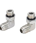 Solid 2 Pack 1/4 Inch 37 Degree Flare To SAE Orb Hydraulic Fitting Adapter Connects Threads To Orbit Rings Like A Champ For Hoses Valves Cylinders And Pumps Leak Free Under Pressure Always For Heavy Duty Work Built Sick Every Single Day, 90-degree elbow