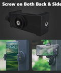 Heavy Duty Rugged Magnetic Phone Mount Holder With Hella Strong 50 Lbs Pull Force Magnet Clamp on flat surface with smartphone mounted.