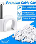 Heavy Duty Cable Wire Clips Pack Of 200 For 4mm To 10mm Cables Easy Nail Mount Round Plastic Clips for secure installation