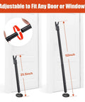 Beefed Up Heavy Duty Door Security Bar With Upgraded Anti Slip Base 28 To 52 Inches Adjustable Barricade Jammer Installed on Door