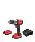 V20 Cordless Hammer Drill Kit With A Half Inch Chuck, Brushless Motor, 340 UWO, fast charger, dual 2Ah batteries, LED work light