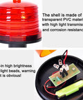 Solar Warning Light Waterproof LED Safety Beacon with Switch, transparent PVC shell, built-in high brightness LED lights.