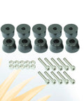 30 Pack Rubber Furniture Feet Bumpers With M4x30mm Hex Socket Screws And Nuts, Black Rubber And Metal Floor Protectors