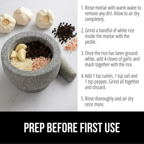 100 Percent Natural Granite Mortar And Pestle Set With Non Scratch Base Heavy Duty Unpolished Molcajete For Guacamole Salsa