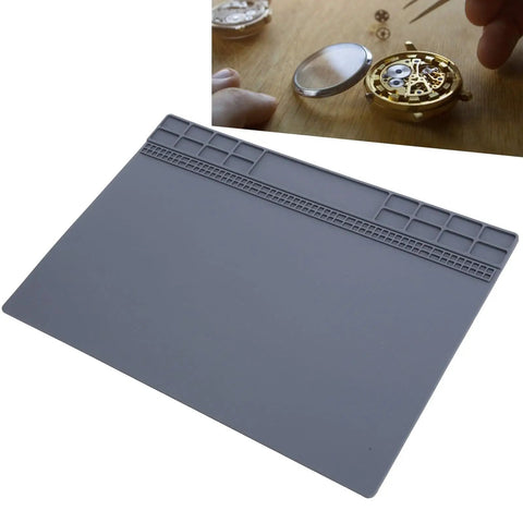 Pro Grade Watch Repair Pad Non Slip Rubber Mat For Watchmaking And Horology Tools Durable Grippy Bench Mat For Watch Maintenance Gray Color