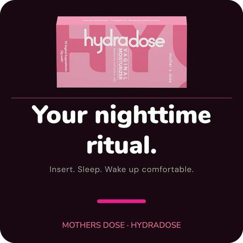 Hyaluronic Acid Vaginal Suppositories for Dryness, Hormone Free Moisturizer, FDA Cleared Medical Device packaging, 10 inserts box.