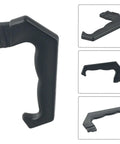 Durable Moka Pot Handle Replacement for 1, 3, 6 and 9 12 cup stovetop espresso makers in black plastic, side and multi-view