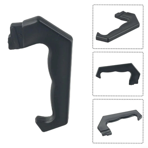 Durable Moka Pot Handle Replacement for 1, 3, 6 and 9 12 cup stovetop espresso makers in black plastic, side and multi-view