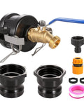 IBC Tote Hose Adapter Kit With 2 Inch Camlock Adapters For 275 And 330 Gallon Totes Includes 2 Coarse And 2 Fine Cam Groove Fittings Brass And Polypropylene Construction Converts To Three Quarter Inch Garden Hose Male Thread, parts