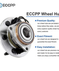 Pair Front Wheel Hub Bearings 515096 For Cadillac Escalade 2007-2014 ESV 4WD 4x4 With ABS displayed with ECCPP branding