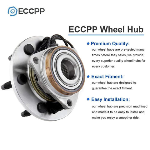 Pair Front Wheel Hub Bearings 515096 For Cadillac Escalade 2007-2014 ESV 4WD 4x4 With ABS displayed with ECCPP branding