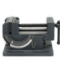 Built Like A Tank 4 Inch Angled Vise For Benchtop Drill Press And Industrial Machining Tools Precision steel clamp with adjustable tilt.