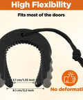 Rugged Rubber Door Wedge Stopper With Paracord Lanyard For Lightning Fast Access Two Pack, showing flexible fit dimensions and design.