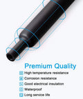 270 Piece Heat Shrink Tubing Kit With Adhesive Lined, 3 To 1 Ratio, marine grade black tubing showing quality features
