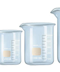 Lab Beaker Set 3.3 Borosilicate Glass Low Form Pack Of 5 50 ML 100 ML 250 ML 500 ML 1000 ML Heat Resistant And Durable For Lab Classroom Home And Industrial Use