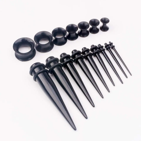 Starter Pack For Ear Stretching 50 Piece Kit With 14G To 00G Acrylic Tapers And Plugs Silicone Tunnels Gauge Expanders