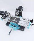 400W Mini Metal Lathe Machine With Adjustable Speed For Precision Milling Wood And Soft Metals High RPM Power Tool For Diy Projects And Detailed Craft Work Small Scale Fabrication top view of compact lathe with motor and aluminum base