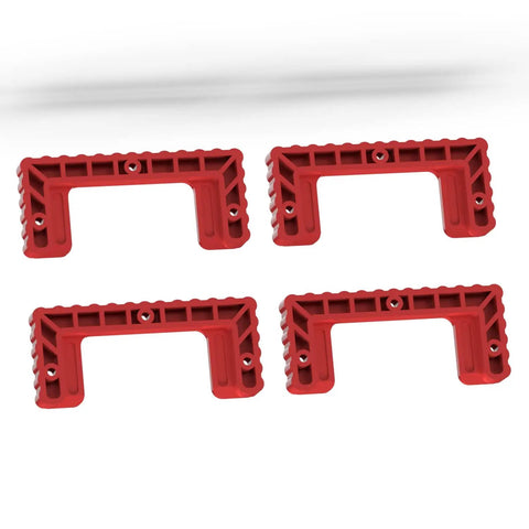 16 Piece Packout Cleats And Feet Kit For Milwaukee System Heavy Duty Mountable Storage Cleats In Red, set of four in red