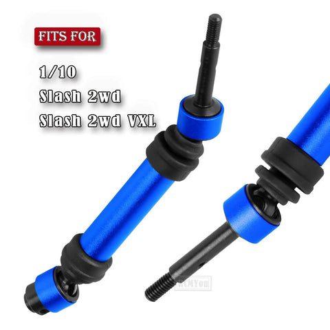 Rear Driveshaft CVD And Front Axle Upgrade Kit For One Tenth Slash 2WD And Slash VXL 2WD, navy blue stainless steel shaft