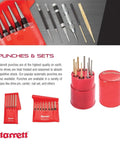 Pro Grade Drive Pin Punch With Knurled Grip for fast pin installation, heavy duty hand tool in red storage case, metalworking