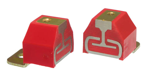 High Grade Urethane Transmission Mount Kit For Six And Eight Cylinder Motors Sharp Red Coating, heavy duty urethane mounts with metal inserts.