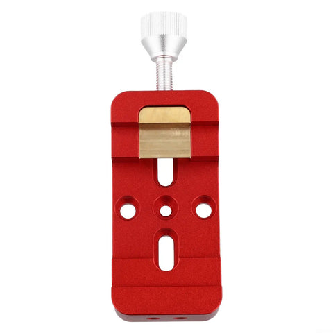 Rock Solid Aluminum Dovetail Clamp Base for Telescope Equatorial Mount and Finder, red quick release adapter, top view