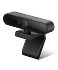 Straight Up 1080p FHD Webcam With USB C Connectivity And Windows Hello Face Login featuring a sleek black design and adjustable stand.