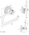 Dimensions diagram of the Tool Free No Drill Toilet Paper Holder With Strong Silicone Vacuum Mount Removable Bracket Chrome Finish