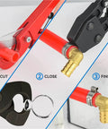 Heavy Duty Stainless Steel 304 Single Ear Hose Clamps Cinch Rings Fit 5.3 to 17.5mm Includes 7.0 and 8.7mm Sizes, 10 Pack for Plumbing Water Heaters HVAC and Electrical Piping on red tubing