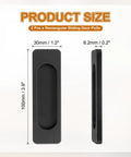 Matte Black Aluminum Sliding Door Pulls 2 Pack Rectangular Self Adhesive Finger Push Pulls for Sliding Barn Doors Windows Cabinets Three Point Nine Inches Long Durable Easy Install, 100x30x6.2mm size shown