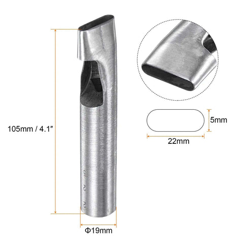 Oval Hole Punch 5x22mm Leather Cutter For Belts Straps Watch Bands Built Tough Pro Grade Hardened Steel Punch with dimensions