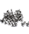 Stainless Steel M6x15mm Flat Head Hex Socket Cap Screws Countersunk Fasteners Pack Of 30, 304 Grade, Full Thread, Silver Finish
