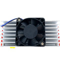 Front view of Beefy 1800W 40A DC To DC Boost Converter Module From 10V To 60V To 12V To 90V With Built In Fan and heatsink