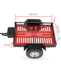 Red lightweight aluminum RC car chassis frame upgrade with dimensions, compatible for SCX10 D90 TRX-4 off-road builds.