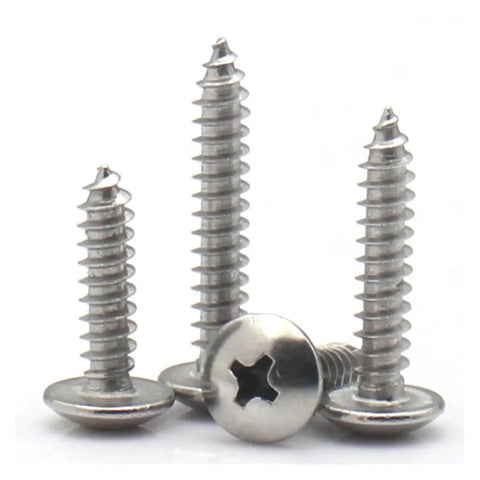 Pro Grade 304 Stainless Steel Phillips Recessed Head Self Tapping Wood Screws Set M3 And M4 Mushroom Head 6 To 40 Millimeters