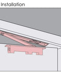 Standard installation of Concealed Door Closer Built Tough For Doors Up To 132 Lbs Non Handed With Dual Speed Control And Hold Open
