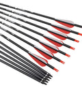 Carbon Arrows For Archery Hunting And Target Practice 26-Inch Arrows With Removable Tips For Compound And Recurve Bows 500 Spine 12 Pieces Durable Long Lasting Performance