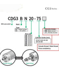 CG1 Series Air Cylinder For Industrial Automation Workhorse High Precision Pneumatic Cylinder With Bore Variants From 20 To 300 Z diagram
