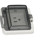 Heavy Duty IP66 Wall Outlet Us Standard Power Socket 15 Amp Weatherproof Jack with protective cover for outdoor use.