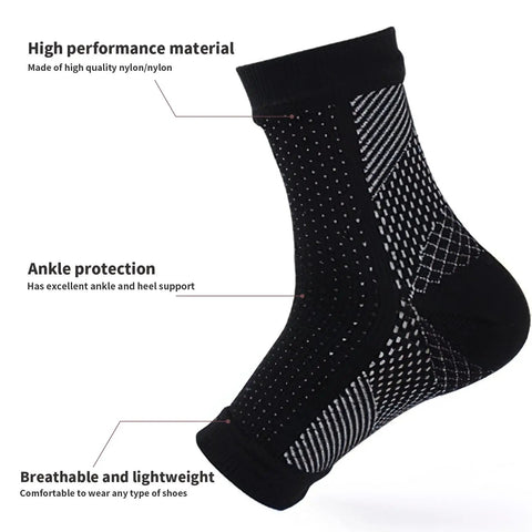 3 Pack Neuropathy Socks With Ankle Support, All Day Compression For Plantar Fasciitis, Tendonitis And Nerve Pain, Size L to XL