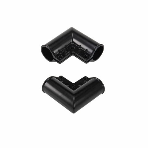 Chain Link Fence Gate Corner Elbow For One And Three Eighths Inch Posts Black Aluminum 4 Pack Rust Resistant Easy Install Durable Gate Brackets