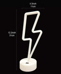 Lit Lightning Bolt Neon Sign With Base USB And Battery Powered Blue LED Light For Bedroom Decor Perfect Gift For Teens Boys And Girls Dope Gaming Mood Light With Holder