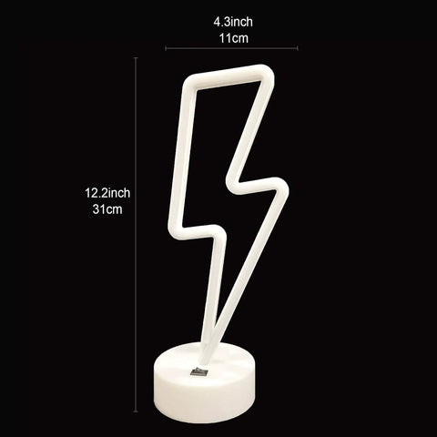 Lit Lightning Bolt Neon Sign With Base USB And Battery Powered Blue LED Light For Bedroom Decor Perfect Gift For Teens Boys And Girls Dope Gaming Mood Light With Holder