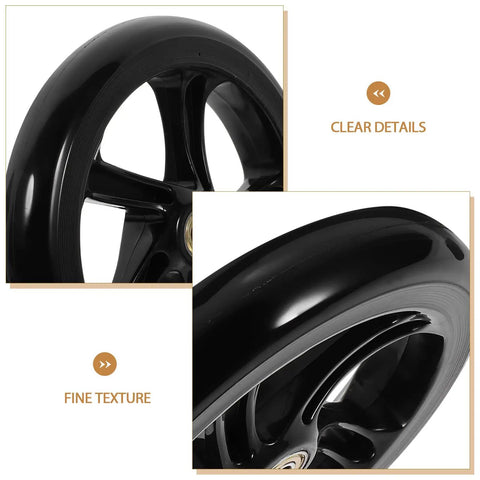 Two Pack 175mm PU Scooter Wheels Replacement Set For Mobility And Stunt Riding Non Slip Wear Resistant Weatherproof Easy Install