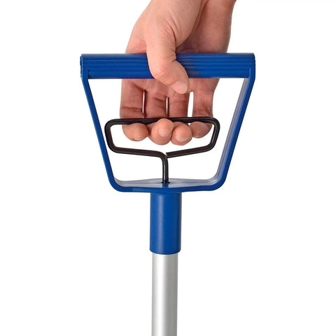 Close-up of handle on Magnetic Bulk Lifter With Extended Handle For Screws Nails Bolts And Metal Debris Clean Up In Garages, Workshops, And Construction Sites