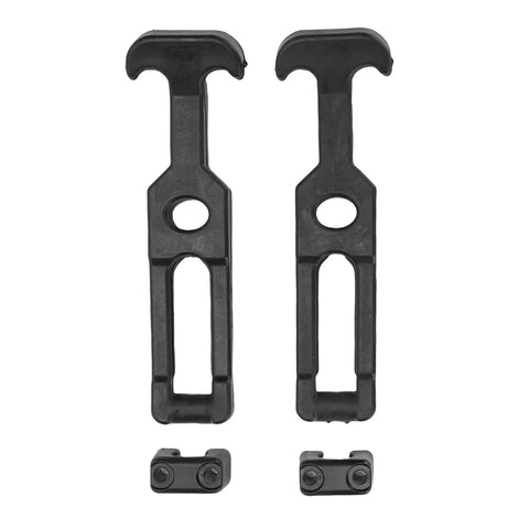 Beefy Rubber Draw Latch Kit With Grippy Comfort For Smooth Operation Fits Tool Boxes Coolers Boat Hatches With Vibration Absorbing 300N Load Capacity And Easy Install, showing latch components in black rubber material against a white background.