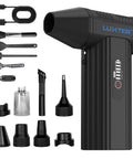 Two In One Air Duster And Vacuum Beast With 130000 RPM Brushless Motor Rechargeable Three Speed Settings Vacuum Kit shown.