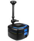 All In One Pond Filter Pump 950 GPH With UV C 13W 110V Inverter Fountain Kit, black base and adjustable fountain head