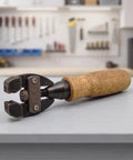 Handheld Adjustable Wire Clamp Tool With Carbon Steel Clamp Head And Screw Control Ultra Lightweight Wood Handle Perfect For Woodworking DIY Projects Detailed Woodcraft Small Parts Holding Benchtop Work Easy Grip, wooden handle
