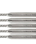 Five Yosoo HSS end mills, 1/8 in diameter, 4-flute straight cutters with 1/4 in shanks